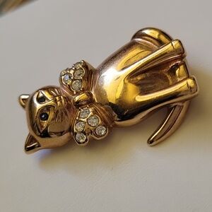 Vintage Krementz Kitty Cat Brooch